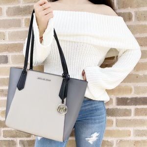 Michael Kors Gray and Cream Tote Bag